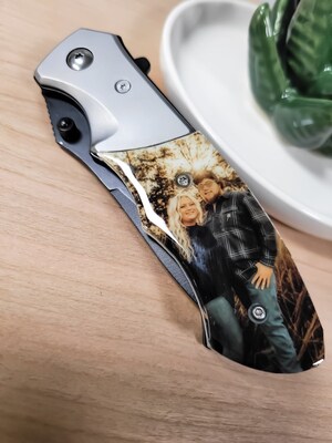 Personalized Pocket Knife - Pocket Knife with Photo Handle - Memorial Gift for Men - Dad Knife - Dad Personalized Gift - valentines Day men - image3